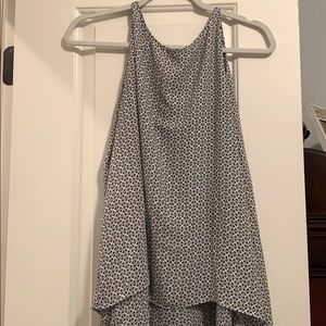 Black and white patterned top.